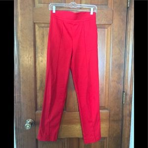 Laura Byrnes Full Length Trousers in Red Twill